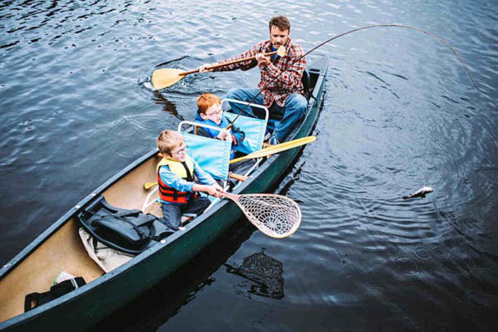Fishing on Canoe